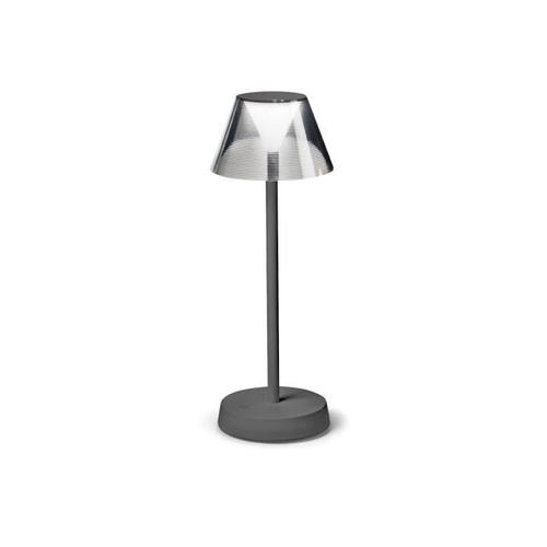 Ideal Lux LOLITA Lampe de table LED intégrée à intensité variable grise, interrupteur intégré, 3000K, IP54