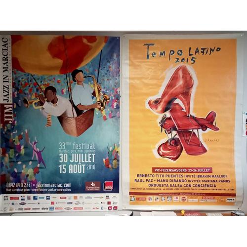 Affiches Jazz In Marciac 2010 Et Tempo Latino Vic 2015 Grand Format 
