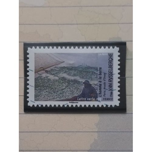 L261 -- Timbre Oblitéré France Autoadhesif N ° 832 -- Année 2013 -- " Série Artistique, Avant Et Après L'impressionnisme, Tableau Sur Le Thème De L'eau : L'homme À La Barre,De Rysselberghe ".