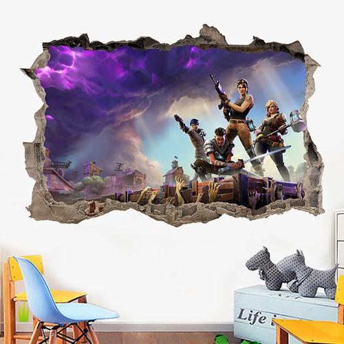 autocollant Stickers mural FORTNITE Décoration murale Chambre Bureau décoration 58x44cm