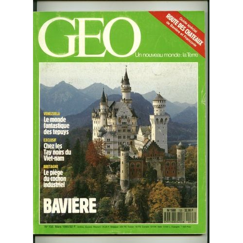 Geo  N° 133 : Bavière, Venezuela Les Tepuys, Tay Noirs Du Viêt-Nam, Bretagne, Sibérie, Mayotte, Collisionneur D'electrons