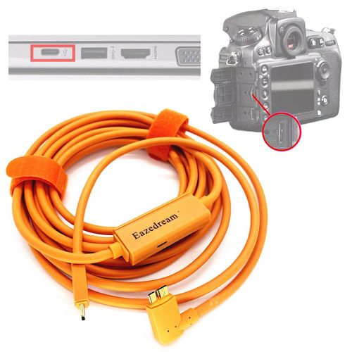 5m Usb-C Vers Micro-B 3.0 Cble D'attache Avec Booster Pour Il 5d Mark Iv 5dsr 1dx2 Nikon D850 D5 Camra De Prise De Vue Attache Vopec