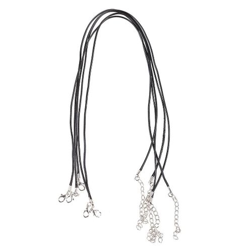 5pcs/Lot Leather String Cord Wax Braid Rope Adjustable Chain Lobster Clasp