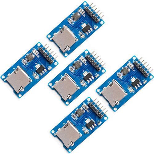 5Pcs Micro Sd Tf Card Adater Reader Module 6Pin Spi Interface Driver Module Avec Conversion De Niveau De Puce