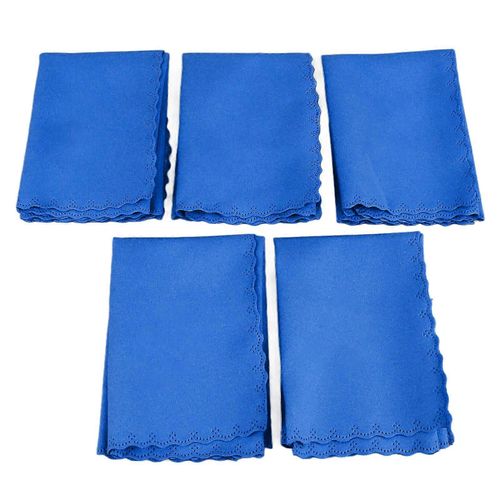 5pcs Piano Nettoyant Chiffon Instruments De Musique Polissage Chiffon De Nettoyage Pour Guitare Basse Violon Bleu Fonc
