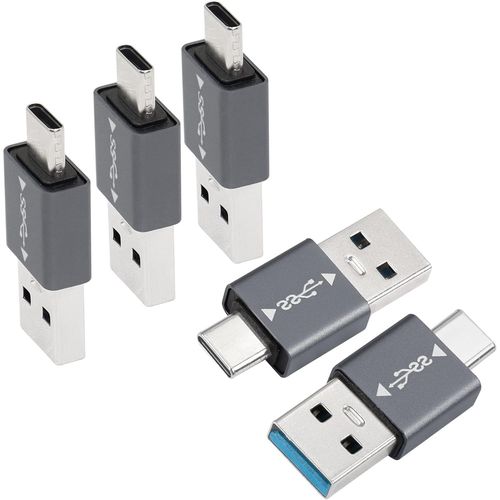 5Pcs USB 3.1 Mle ver USB C Mle Adaptateur USB A vers USB C Connecteur,10 Gbps,Support OTG Synchronisation des Donnes Charge Rapide,pour Smartphone Ordinateur Portables Tablette