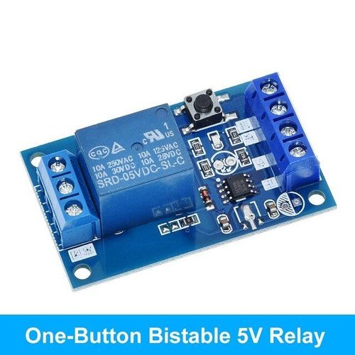 5V 5V 12V simple bouton de liaison Bistable Module de relais modifi dmarrage et arrt de la voiture commutateur autobloquant une cl pour Arduino