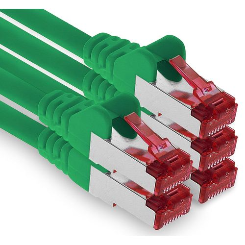 5x 1m cble patch CAT6 S/FTP PIMF blindage CAT.6 cble rseau RJ45 cble Ethernet DSL LAN routeur commutateur modem panneau de brassage - vert