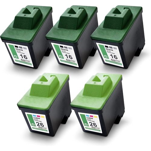 5x Mller Printware Cartouches Jet D'encre Pour Lexmark Z503 Z612 X75m Remplace No 16/17 26/27 Cmyk
