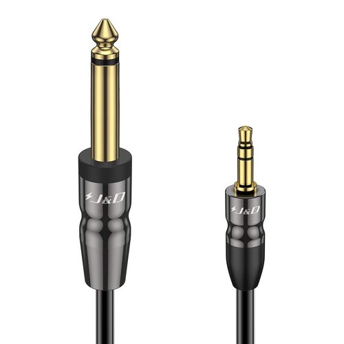 6,35 mm TS  3,5 mm TRS Cble, Robuste Coque en Cuivre 6,35 mm (1/4 Pouce) Mle  3,5 mm (1/8 Pouce) Mle Cble Adaptateur Jack Auxiliaire Stro D'interconnexion Mono, 2 Meter