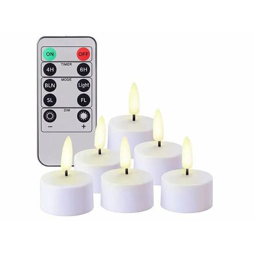 6 Bougies Chauffe-Plat Led Effet Flamme Rechargeables Et Tlcommandes