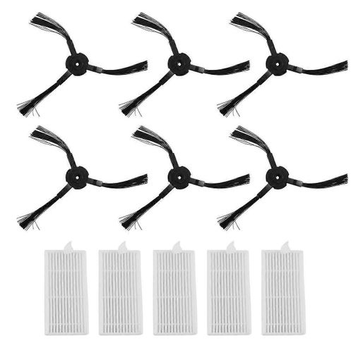 6 * Brosse latrale + 5 * Filtre pour Lidl SilverCrest SSR 3000 A1 Accessoires daspirateur robotique Remplacement de laspirateur