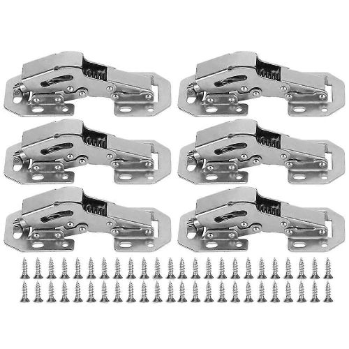 6 Ensemble De Charnires D'armoire Buffer Damping Hole ; Charnires De Porte D'armoire Gratuites Matriel De Bureau En Acier En Fer