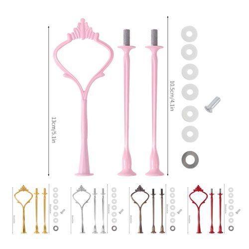 6 Ensembles De Tiges De Support  Gteau Support En Mtal  3 Couches Conception En Forme De Coeur Bricolage poxy Art Plateau De Fruits De Mariage Assiette De Collation Pour Desserts Fromage Chocolat-C 6 Pices