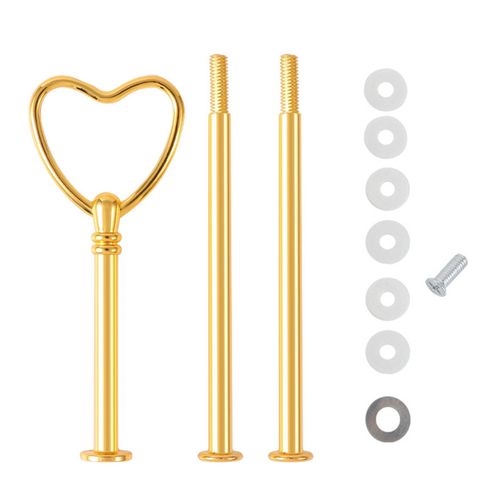 6 Ensembles De Tiges De Support  Gteau Support En Mtal  3 Couches Conception En Forme De Coeur Bricolage poxy Art Plateau De Fruits De Mariage Assiette De Collation Pour Desserts Fromage Chocolat-F 6 Pices