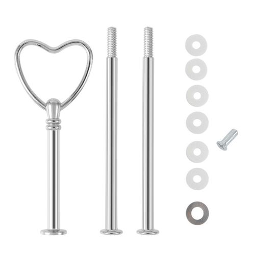 6 Ensembles De Tiges De Support  Gteau Support En Mtal  3 Couches Conception En Forme De Coeur Bricolage poxy Art Plateau De Fruits De Mariage Assiette De Collation Pour Desserts Fromage Chocolat-G 6 Pices