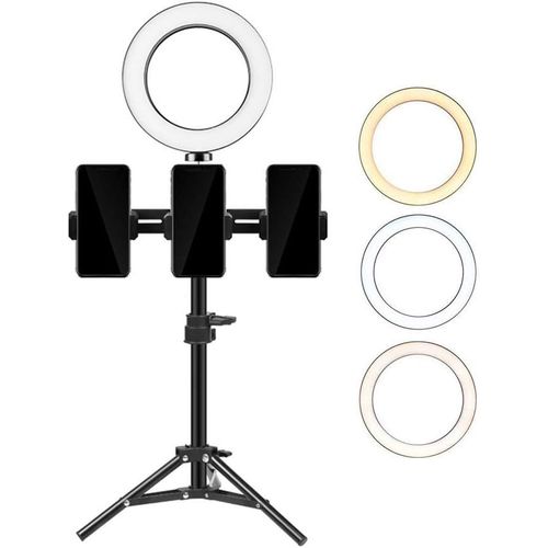 6'' Lumire Anneau Avec Trpied Et Support De Tlphone,Ring Light Kit Selfie Ring Light,Pour L'Appareil Photo,Smartphone,Youtube,Prise De Vue Autoportrait,6''