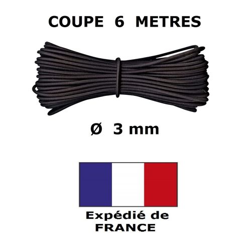 6 Mtres De Cordon lastique Rond - Diam : 3 Mm - Noir - Coupe 6m (Fabriqu En Gb) - Mercerie - Couture -  3mm - 6 M - Loisirs Cratifs - Accessoire Mode