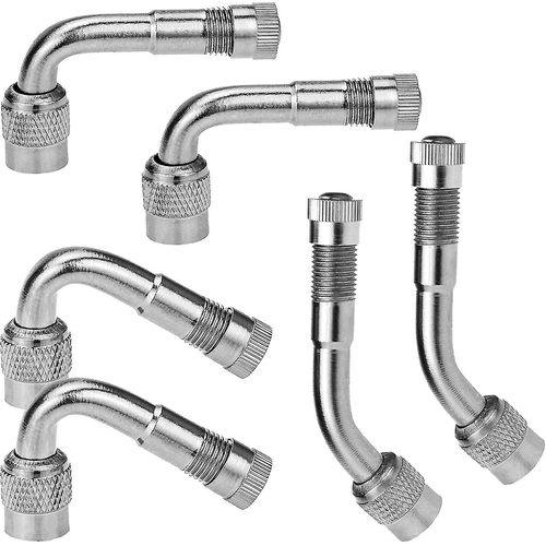 6-Pack Valve Stem Extenders, 45 Degree 90 Degree 135 Degree Schrader Tire Valve Extension Compatible For Dual Wheels Passenger Cars, Rv, Stroller, Bi