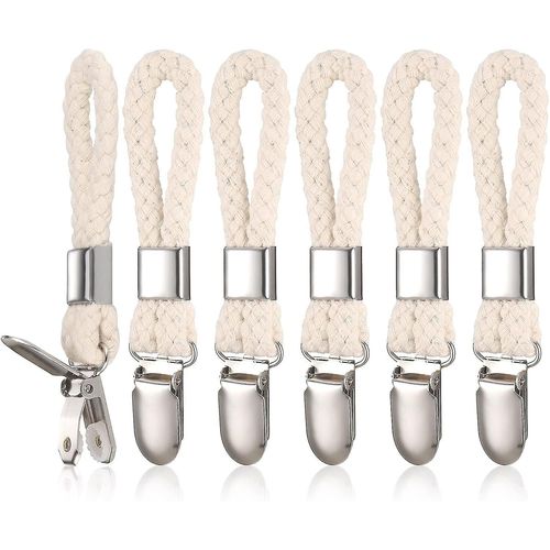 6 pcs pinces  serviettes, crochet  linge en mtal avec coton tiss, clip de torchon fort, pinces  linge, tre