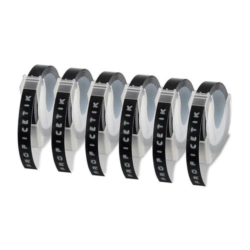 6 Pcs Ruban Dtiquette Compatible Avec Le Ruban Dtiquette De Gaufrage Dymo Pour Dymo Label Maker 1880 Motex E-101 9m