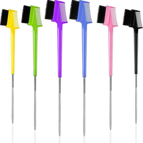 6 Pices Brosse De Bord De Cheveux Avec Peigne De Queue De Rat Double Face Contrle Peigne De Cheveux De Bord De Cheveux Brosse De Bord Pour Les Cheveux Ou Les Sourcils