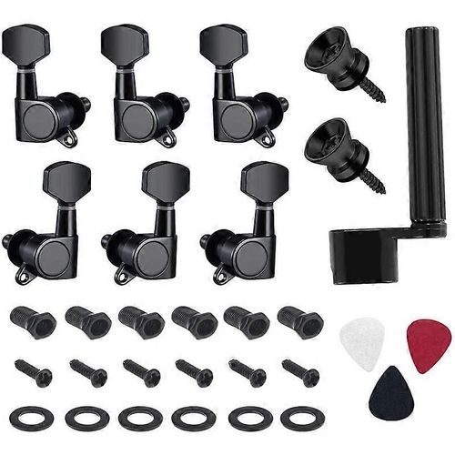 6 Pices Guitar String Tuning Pegs Keys 3 Left 3 Right Guitar Machine Heads Knobs Avec Bouton De Sangle