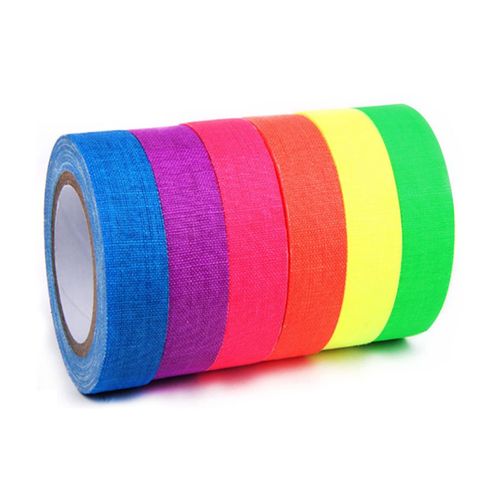 6 Rouleaux De Ruban Adhsif Non, 6 Couleurs, Ensemble De Ruban Non Fluorescent Uv Actif (15 Mm X 5 M, Color)