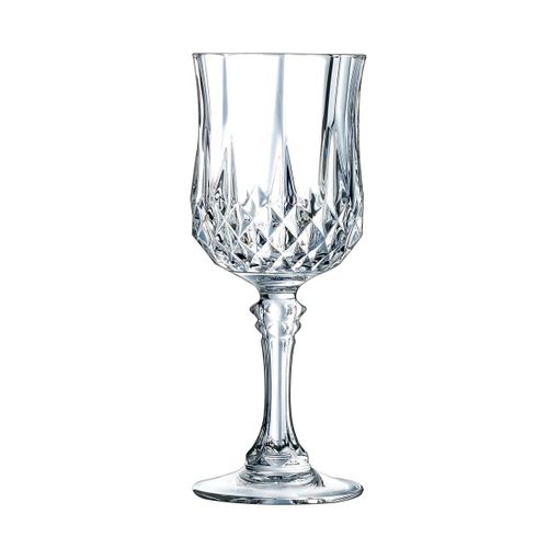 6 Verres  Pied 17cl Longchamp - Cristal D'arques - Verre Ultra Transparent Au Design Vintage