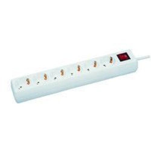 6-Way Schuko Socket 1.8m White With On/Of Switch And Child Protection