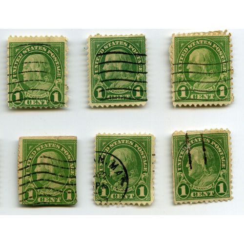 6 X 1 Benjamin Franklin Probablement L'un D'eux Est Un Scott 594 Or 596?