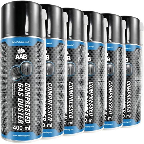 6 x Bombe a Air Comprim 400ml,Prparation en Spray,Sans Odeur Nettoyage PC,Enlever la Poussire,Bombe d'Air Sec,Arosol de Rendement lev,Computer Cleaner,Ne Contient Pas de Fron