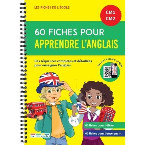 60 Fiches Pour Apprendre L'anglais Cm1-Cm2    Format Beau livre 