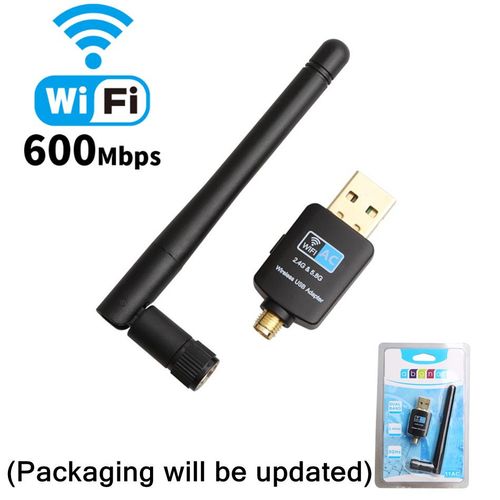 600 Mbps - Adaptateur Wifi Sans Fil Usb Lan Usb Ethernet 5g 2.4g Carte Rseau Wi-fi Double Bande 802.11n/g/a/ac