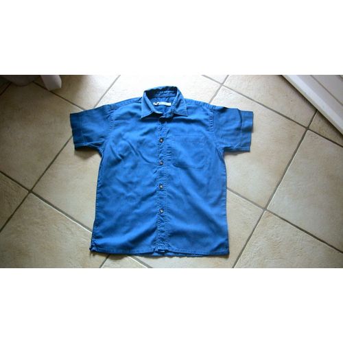 Chemise Manches Courtes Bleu 6 Ans Trois Vaches
