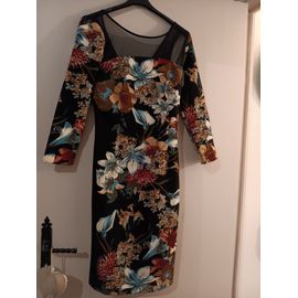 Robe Tres Chic Rinascimento Dojublee Fons Noir Transparente En Haut Plusieurs Couleurs Taille 40