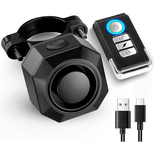 Usb Rechargeable Bicycle Alarm System, 110 Db Bicycle Alarm System,...