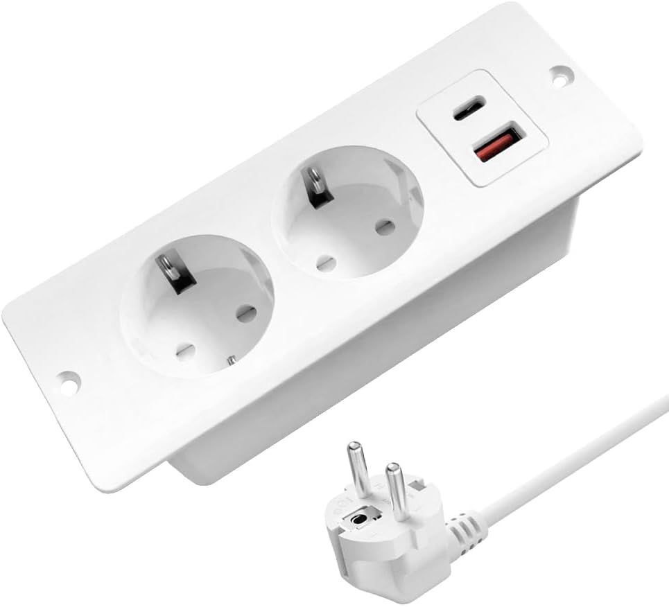 Prise Encastrable Plan de Travail avec PD20W, Multiprise Encastrabl...