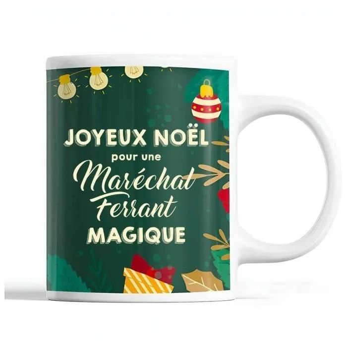 Tasse Noël Maréchal-Ferrant Femme Vert | Mug Prénom Idée Cadeau Secret Santa