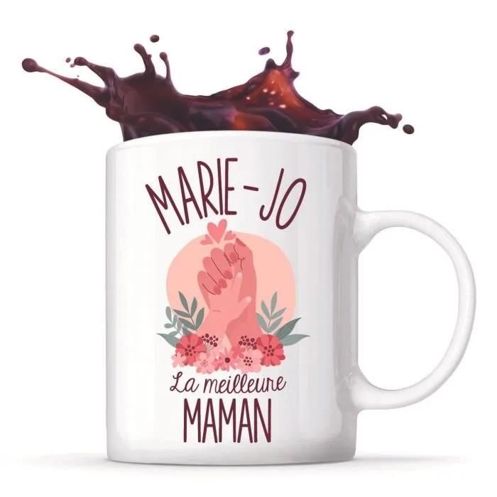Mug - Marie-Jo - La Meilleure Maman - Céramique - 325 Ml - Imprimé Recto/Verso