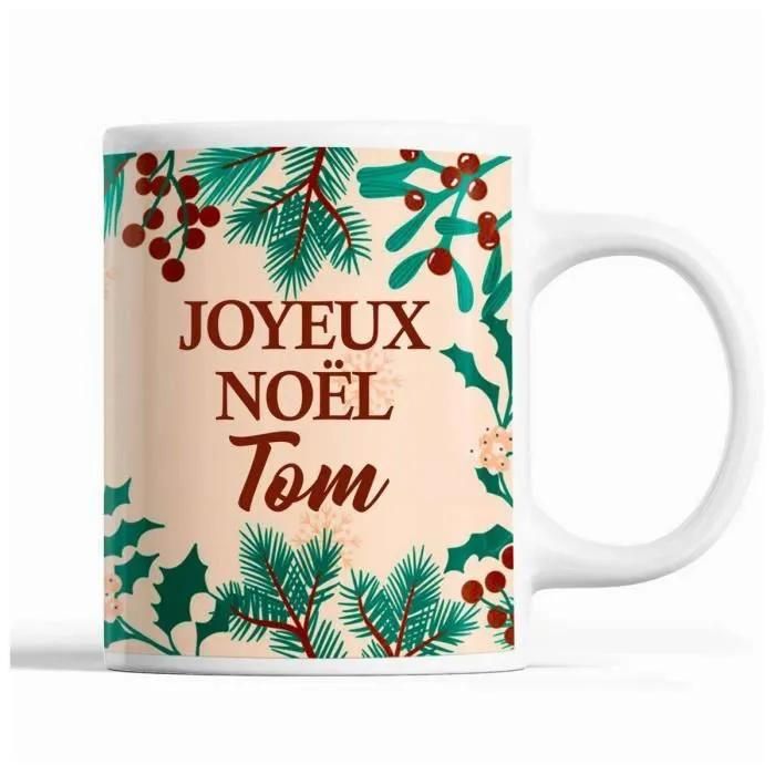 Mug - Titouan - Noël - Céramique - Beige - 325 Ml - Lave-Vaisselle Et Micro-Onde
