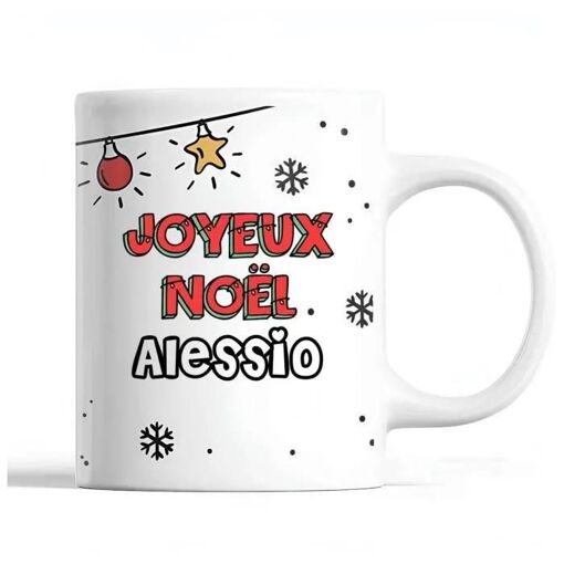 Tasse Noël Alessio | Mug Homme Prénom Idée Cadeau Secret Santa