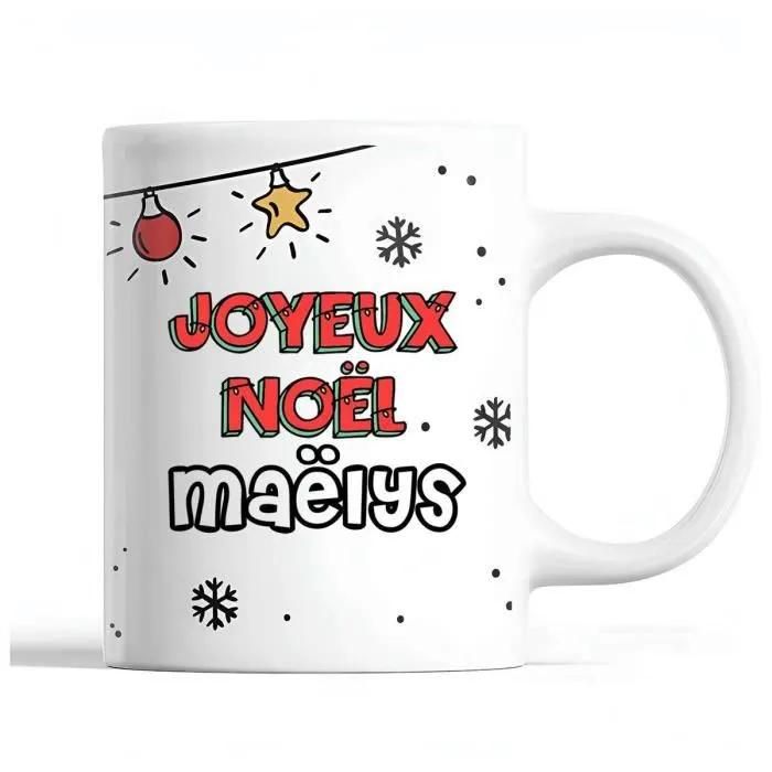 Tasse Noël Maëlys | Mug Femme Prénom Idée Cadeau Secret Santa