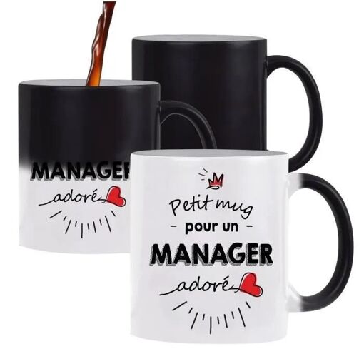 Tasse - Petit Mug Magique - Céramique - Imprimé Recto/Verso - 325 Ml - Cadeau Pour Manager