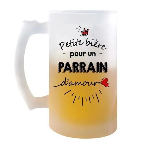 Chope De Bière Petite Pinte D'un Parrain D'amour | Idée Tasse Cadeau Famille Anniversaire Noël | Pinte De Bière Cervoise Pour Nanou