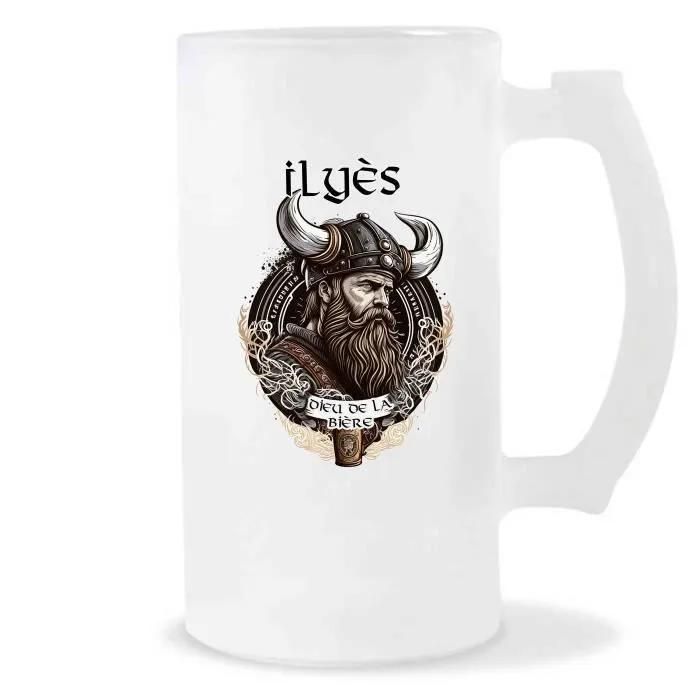 Chope De Bière Ilyès Design Viking | Verre À Bière Pinte Cadeau Apéro Humour Alcool Pour Amateur De Bière