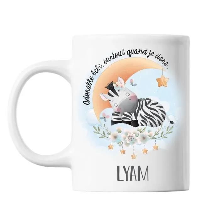Mug - Lyam - Zèbre - Céramique - 325 Ml - Résistant Lave-Vaisselle Et Micro-Onde