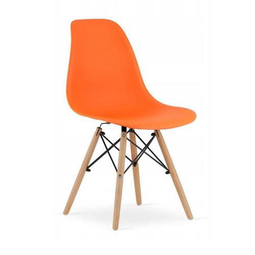 Chaise De Style Scandinave, Artool, Osaka, Pp, Bois, Orange Et Naturel, 46x54x81 Cm