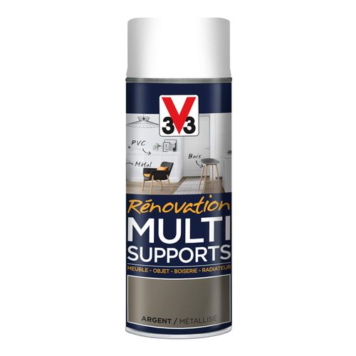 Peinture Rénov multi-sup Métal Argent Aérosol 400ml