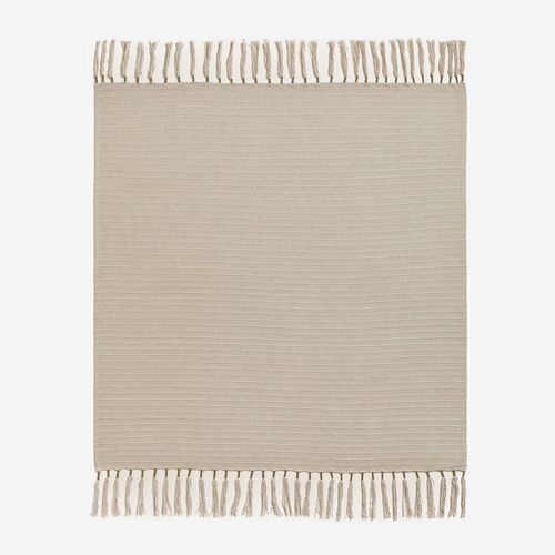 Couverture En Coton À Carreaux Narisa Beige Lin